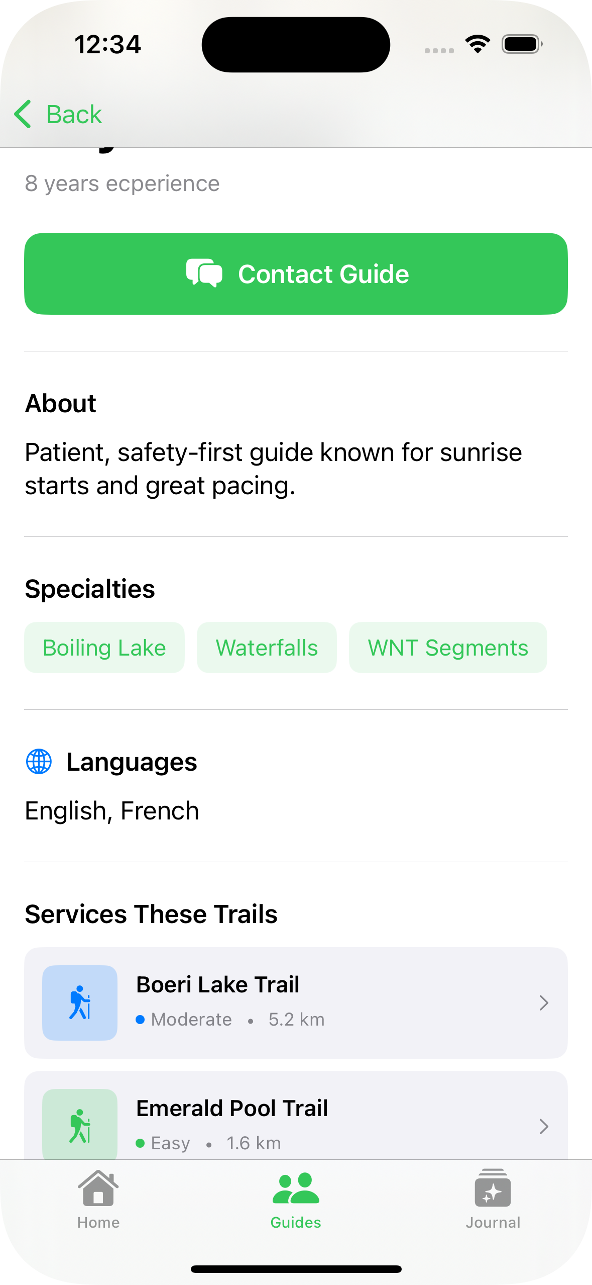 Find and contact local guides